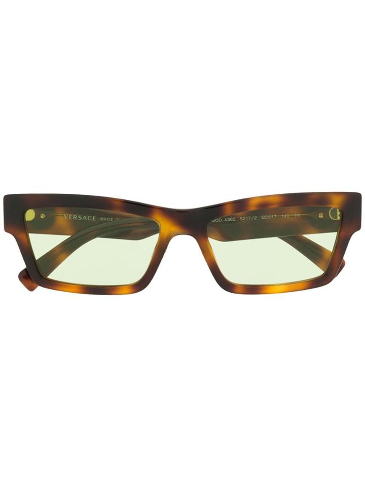 Versace Eyewear Rectangular Frame Glasses - Brown