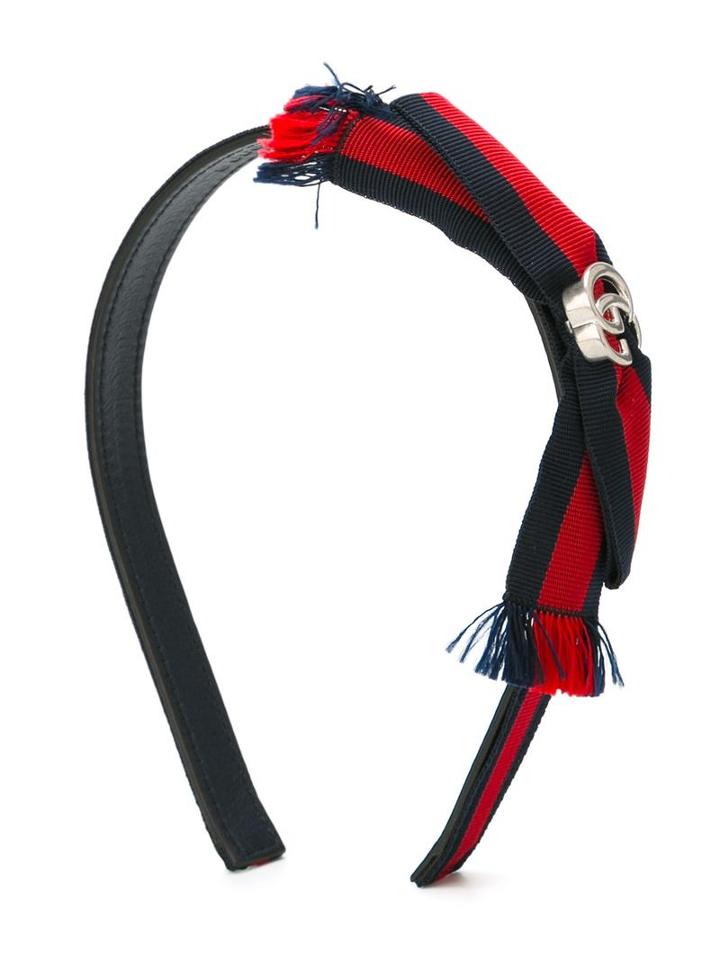 Gucci Kids Web Headband With Bow, Girl's, Size: 40 Cm, Red