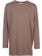 Monkey Time Slit Hem Longsleeved T-shirt, Men's, Size: Xl, Brown, Cotton