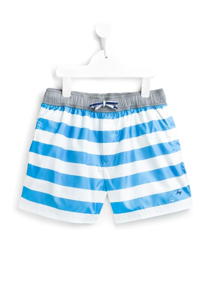 Fay Kids Striped Swim Shorts, Boy's, Size: 8 Yrs, White