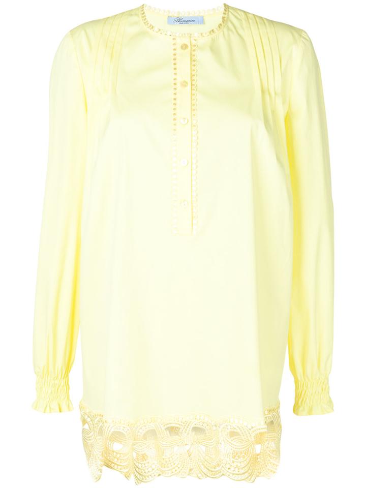 Blumarine Embroidered Bow Detail Blouse - Yellow & Orange