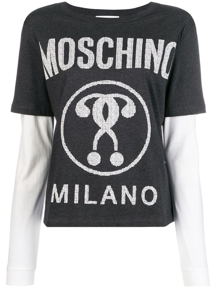 Moschino Logo-print Layered T-shirt - Grey