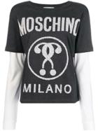 Moschino Logo-print Layered T-shirt - Grey
