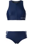 Perfect Moment - Pm Crewneck Bikini - Women - Polyamide/spandex/elastane - M, Blue, Polyamide/spandex/elastane