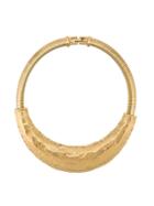Givenchy Vintage Hammered Crescent Choker Necklace - Gold