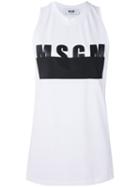 Msgm - Logo Print Tank - Women - Cotton - Xs, White, Cotton