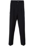 Matiéres Elasticated Detailing Straight Trousers, Men's, Size: Large, Black, Polyester/spandex/elastane/wool