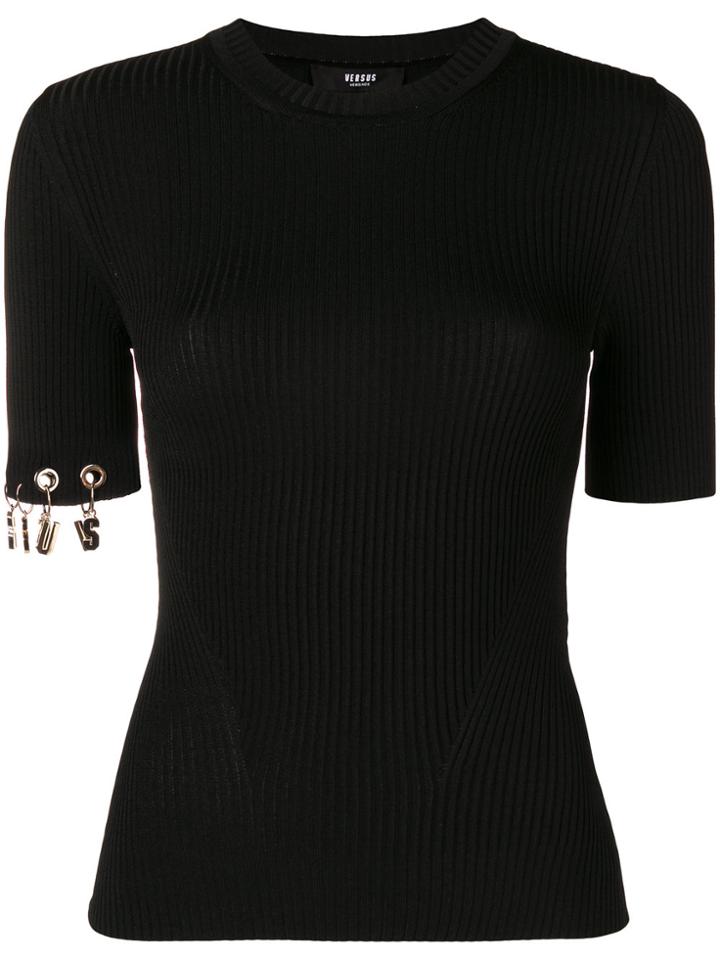 Versus Short-sleeve Fitted Sweater - Black