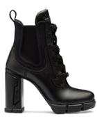 Prada Chunky Heeled Ankle Boots - Black