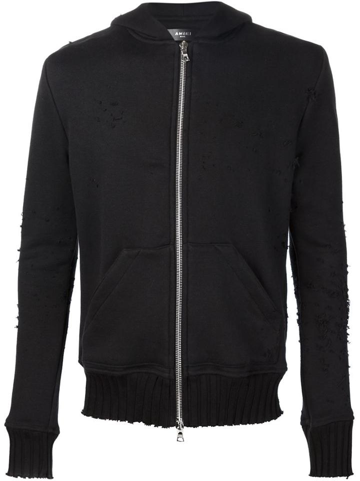 Amiri Distressed Sweatshirt, Men's, Size: S, Black, Cotton