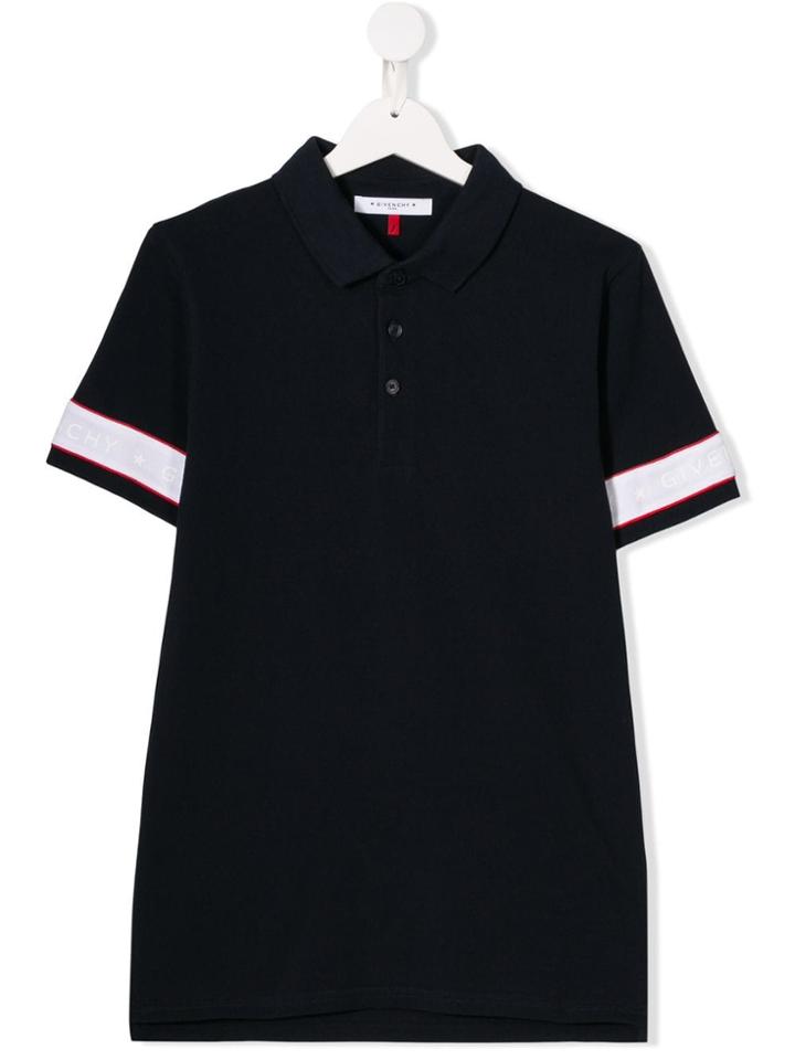 Givenchy Kids Teen Printed Logo Polo Shirt - Blue