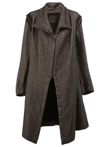 Lost & Found Ria Dunn Asymmetric Zip Up Coat, Women's, Size: Medium, Grey, Acrylic/polyamide/viscose/wool