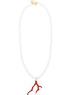 Emilio Pucci Coral Pendant Necklace - White