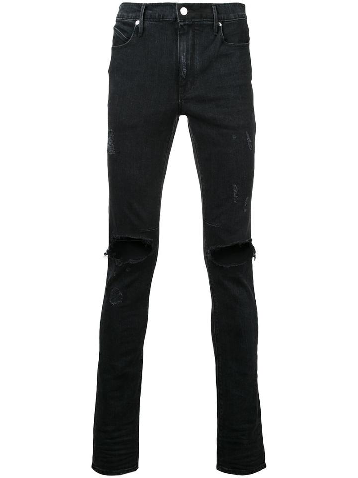 Rta Distressed Skinny Jeans, Men's, Size: 30, Black, Cotton/polyurethane