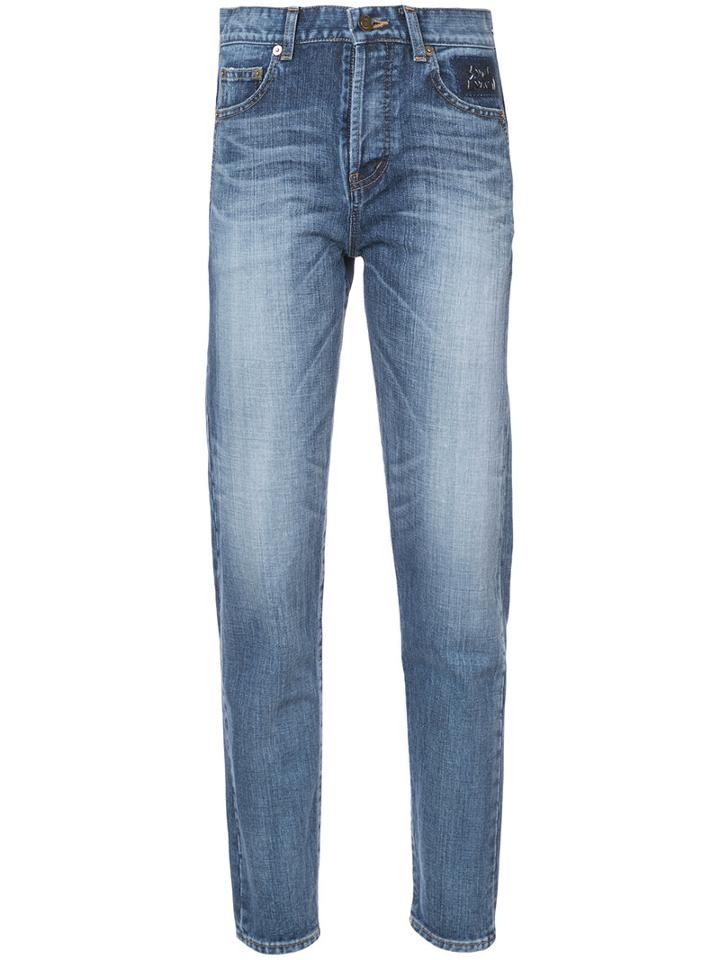 Saint Laurent - Tapered Slim Fit Jeans - Women - Cotton - 27, Blue, Cotton