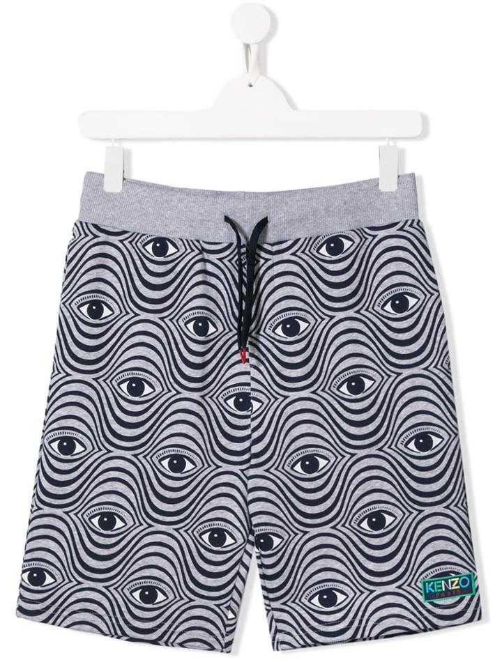 Kenzo Kids All-over Eye Print Shorts - Grey