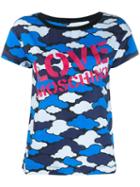 Love Moschino Cloud-print Logo T-shirt - Blue