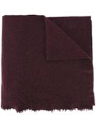 Faliero Sarti Frayed Scarf, Adult Unisex, Red, Silk/virgin Wool