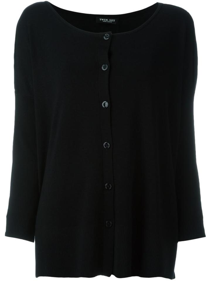 Twin-set Collarless Cardigan, Women's, Size: Small, Black, Wool