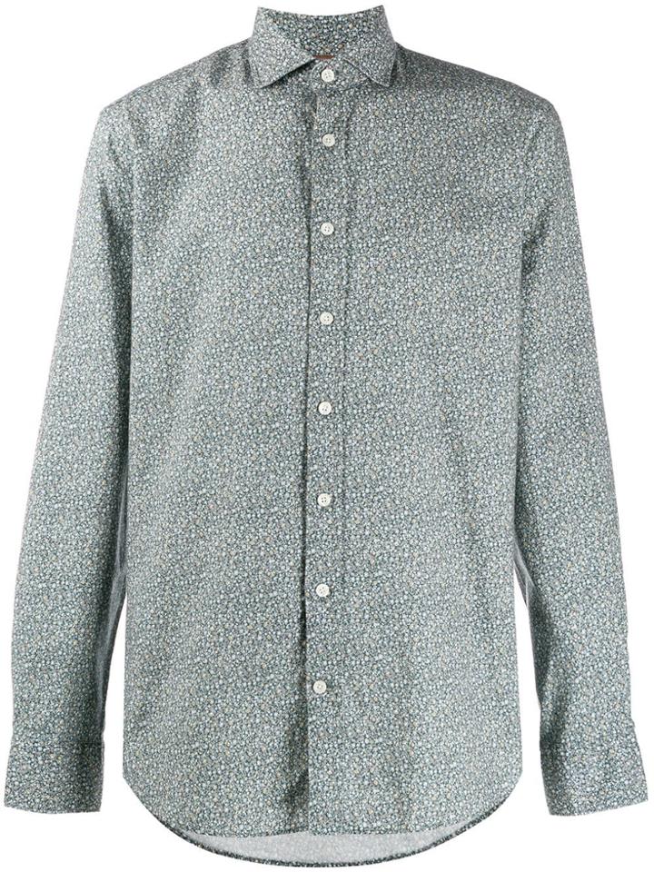 Hackett Micro Floral Print Shirt - Green