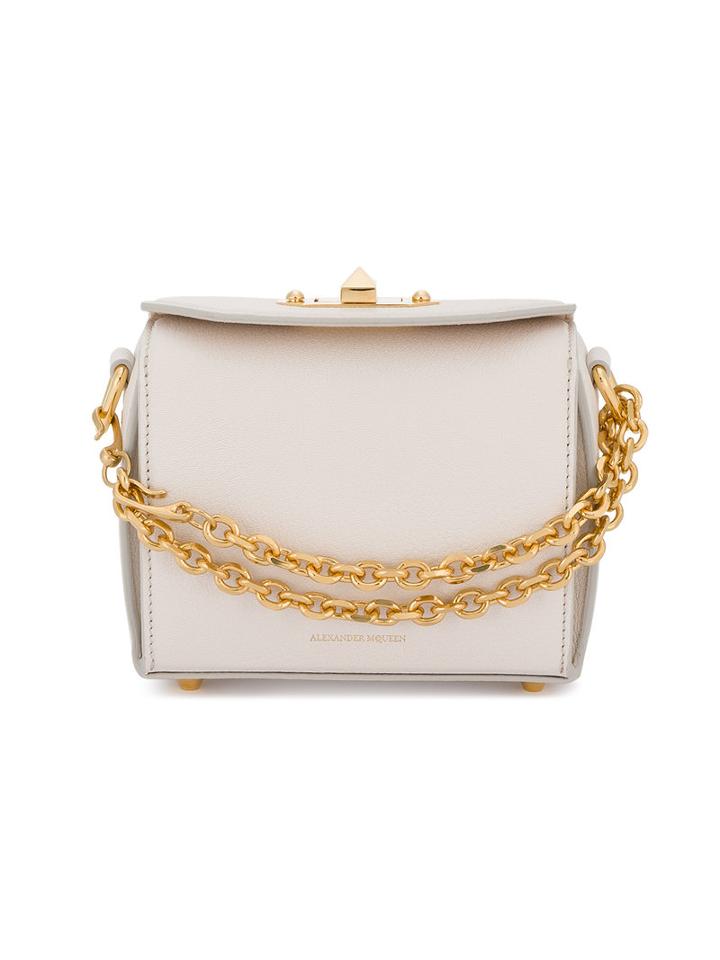 Alexander Mcqueen - White Leather Box Bag - Women - Leather/metal - One Size, Nude/neutrals, Leather/metal