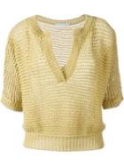 Fabiana Filippi Chunky Knit Top, Women's, Size: 44, Yellow/orange, Cotton/polyamide