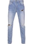 Monkey Time Distressed Skinny Jeans, Men's, Size: Xl, Blue, Cotton/calf Leather/polyurethane