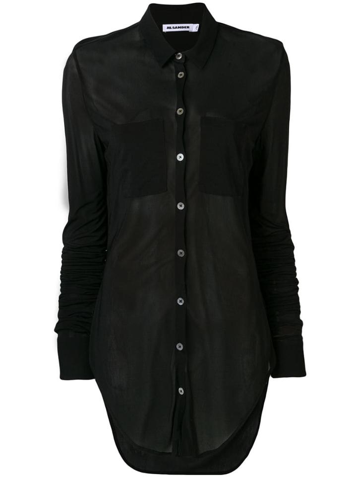 Jil Sander Curved Hem Shirt - Black