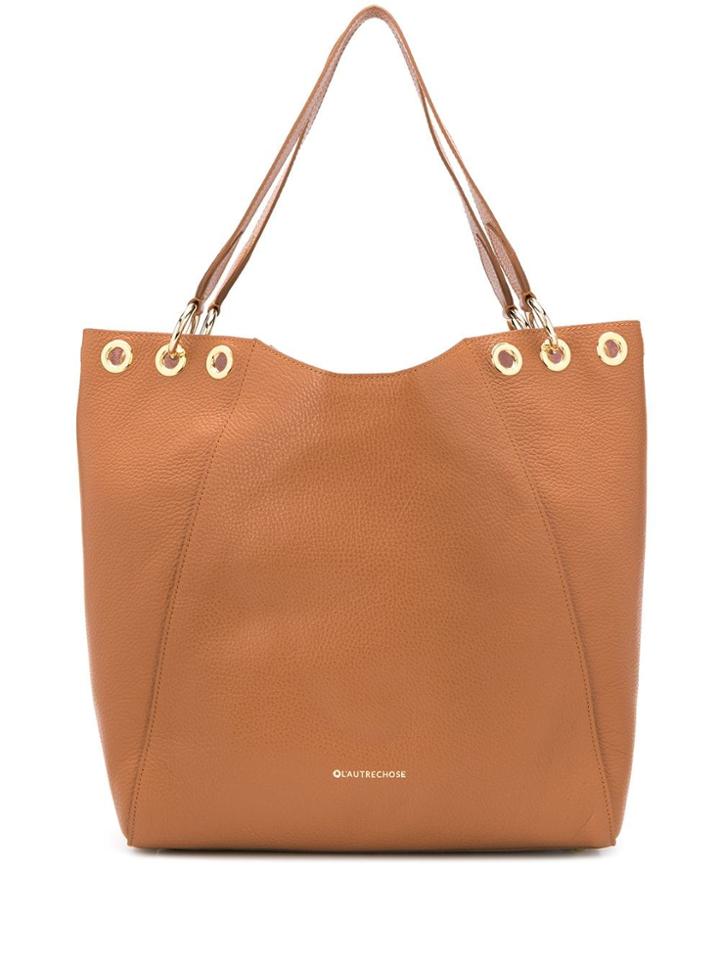 L'autre Chose Eyelet Detail Shopping Bag - Brown