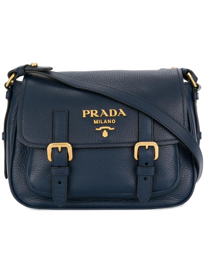 Prada Logo Plaque Cross-body Bag - Blue