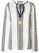 Tory Burch Embroidered Tassel Jumper - White