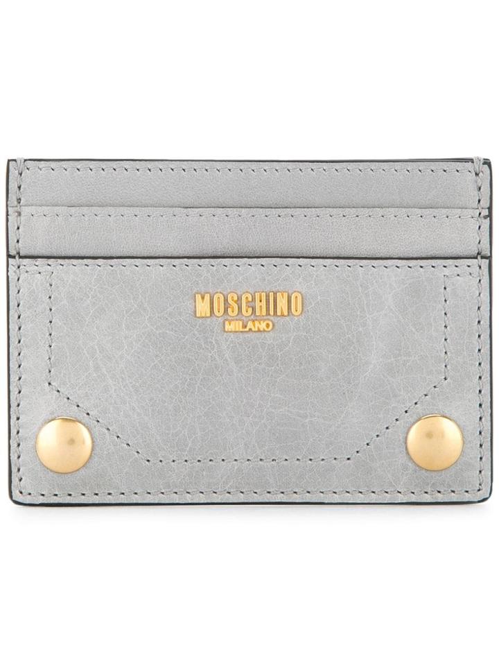 Moschino Logo Plaque Cardholder - Grey