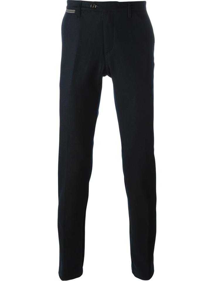 Eleventy Slim Fit Trousers, Men's, Size: 36, Blue, Spandex/elastane/wool