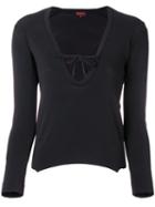 Romeo Gigli Pre-owned Tied V-neck Blouse - Black