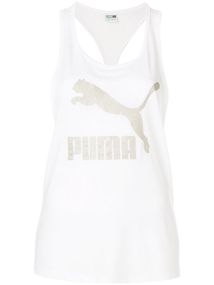 Puma Logo Print Vest - White