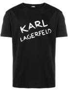 Karl Lagerfeld Logo Print Crew Neck T-shirt - Black