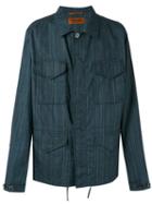 Missoni Striped Shirt Jacket, Men's, Size: Large, Blue, Cotton/linen/flax