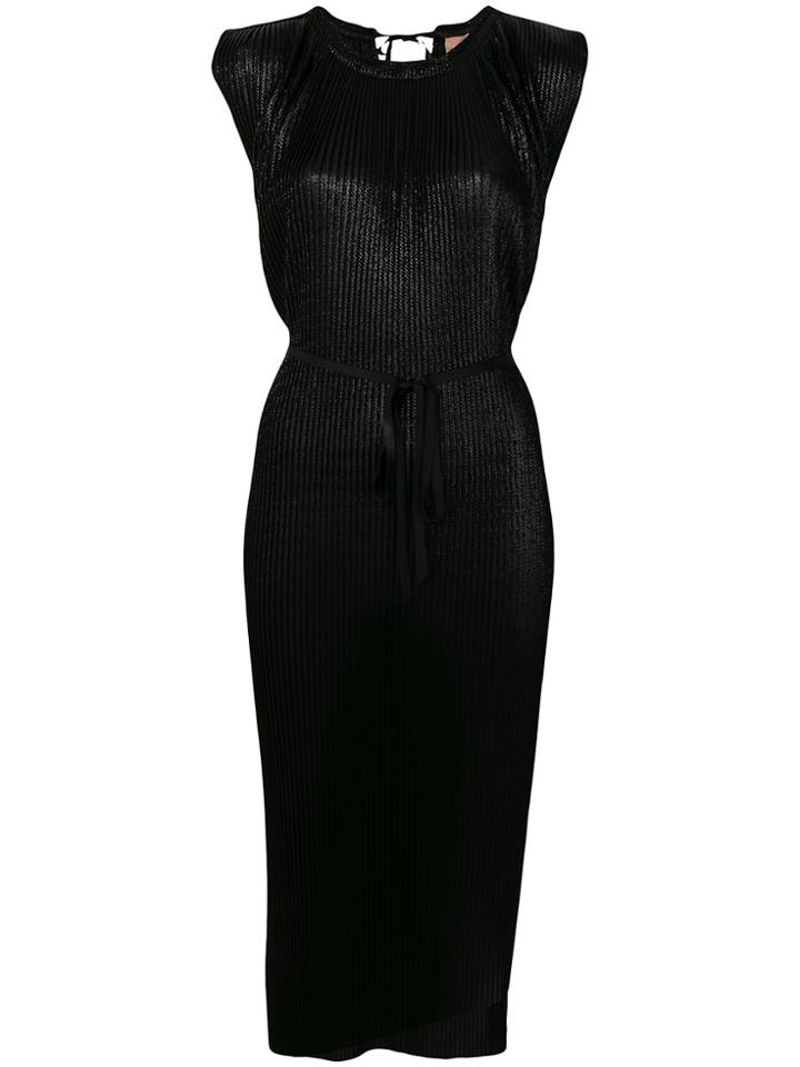 Nude Sleeveless Lurex Dress - Black