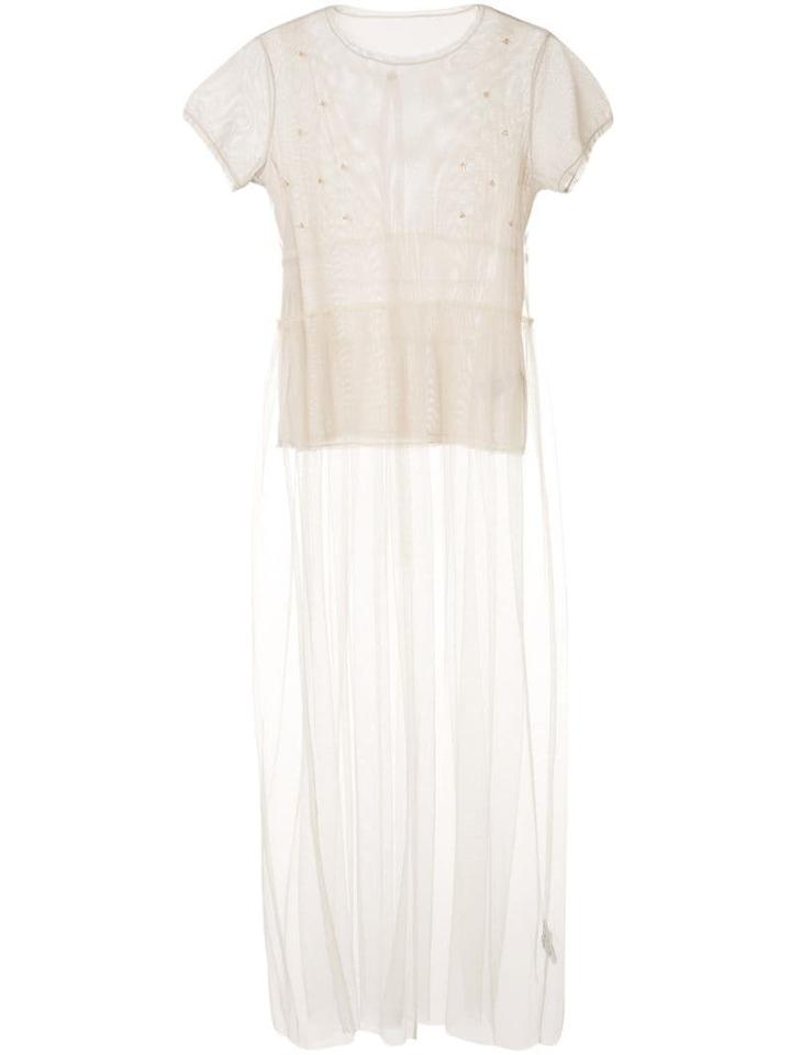 Tu Es Mon Trésor Tulle Dress With Mesh T-shirt - Brown