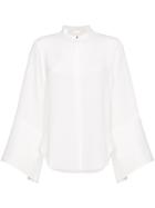 Adam Lippes Buttoned Long Sleeve Silk Blouse - White