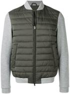 Herno Contrast Sleeve Padded Jacket - Green