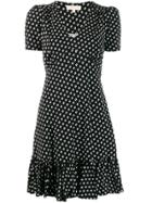 Michael Michael Kors Dotted Print Dress - Black