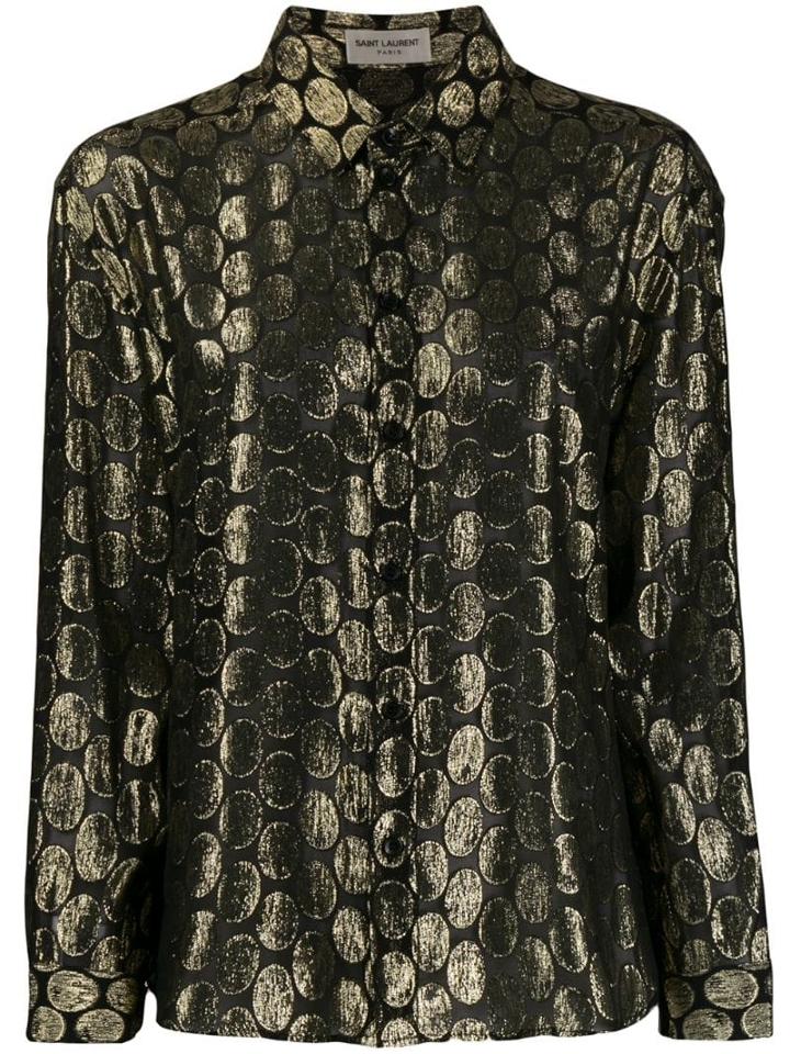 Saint Laurent Metallic Dots Shirt - Black