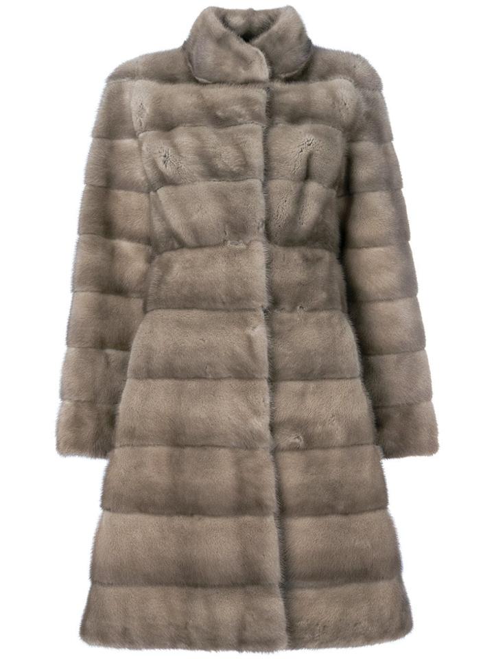 Liska Fur Mid-length Coat - Neutrals