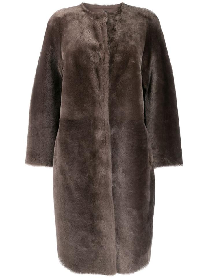 Desa 1972 Shearling Coat - Grey