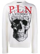 Philipp Plein Logo Embroidered Sweater - White