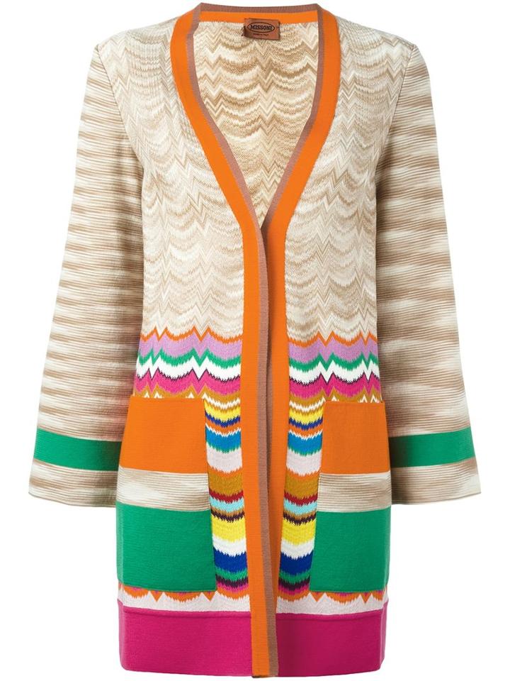 Missoni V-neck Cardigan, Women's, Size: 42, Nude/neutrals, Viscose/wool