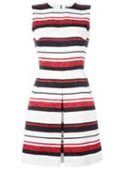 Dolce & Gabbana Striped Brocade Dress, Women's, Size: 44, White, Cotton/viscose/polyamide