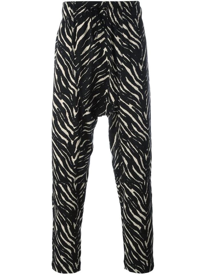 Tom Rebl 'zebra' Trousers, Men's, Size: 48, Black, Cotton/acrylic/polyamide/spandex/elastane