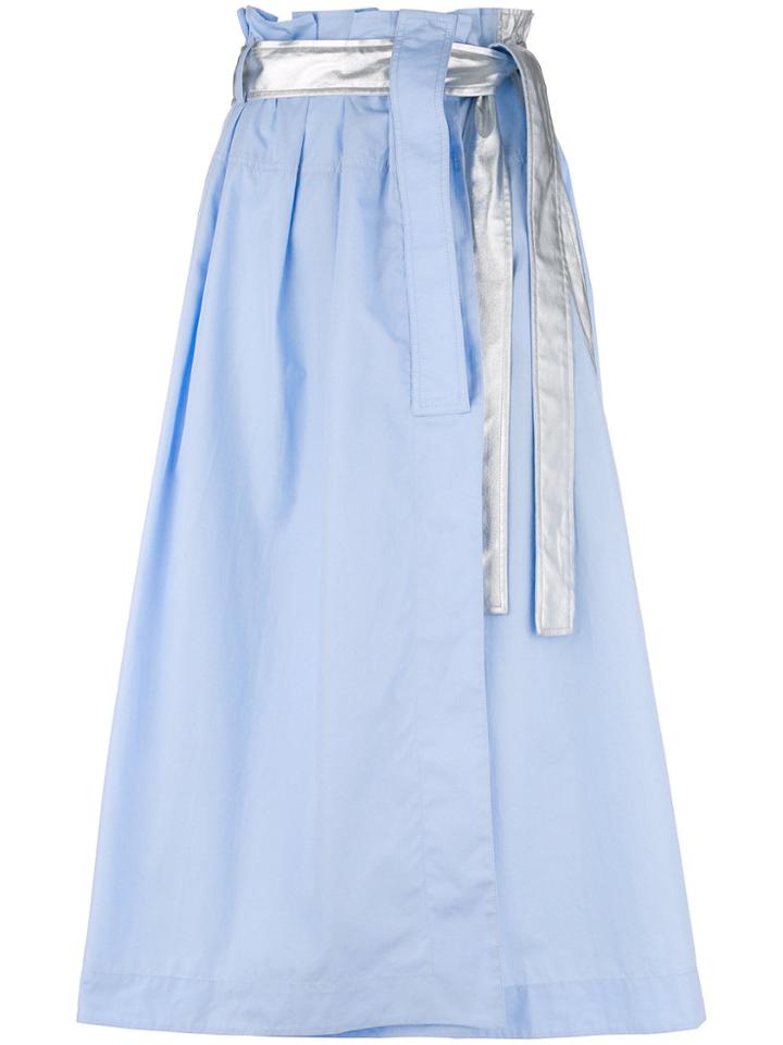 Paco Rabanne Contrast Belted Skirt - Blue